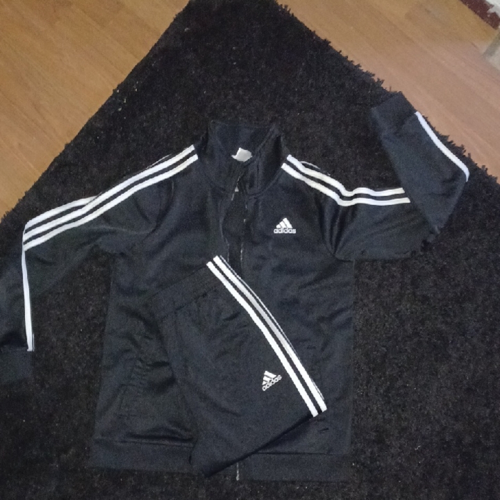 Adidas Black Tracksuit with White Accents